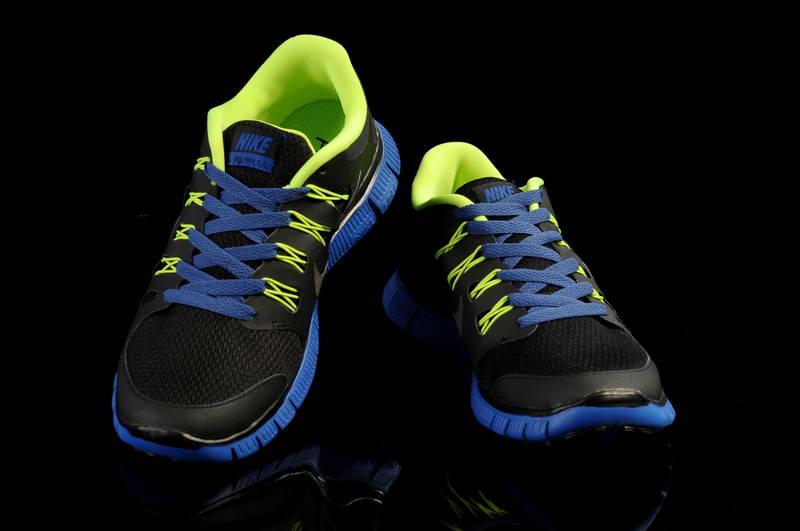 Nike Free Run 5.0 V2 Mens Running Shoes New Breathable Black Blue Olive (4)